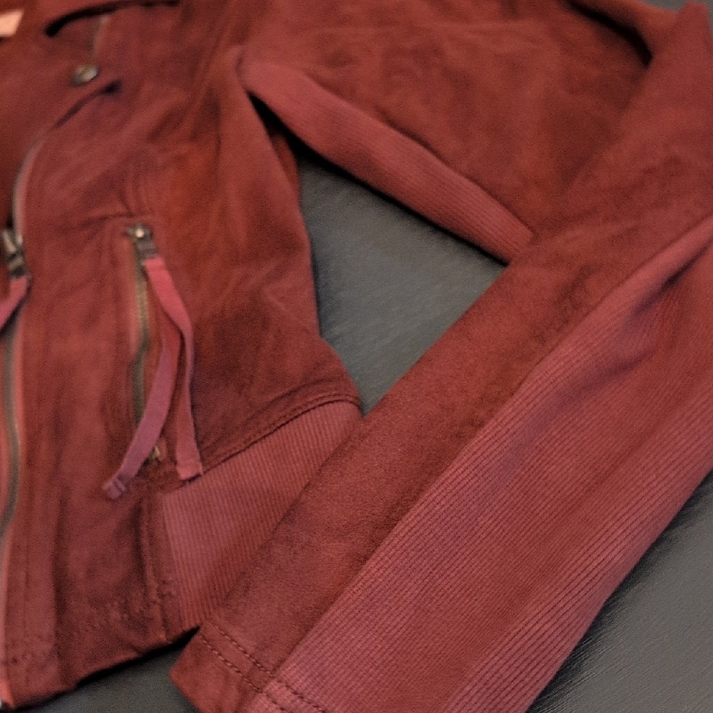 Anthropologie Burgundy Bomber Jacket with Classic Design - Picture 6 of 13